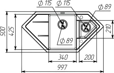 Гранітна мийка для кухні VALESO 9950 PANDORA матова Сірий мусон Гранітна мийка для кухні VALESO 9950 PANDORA матова Сірий мусон
