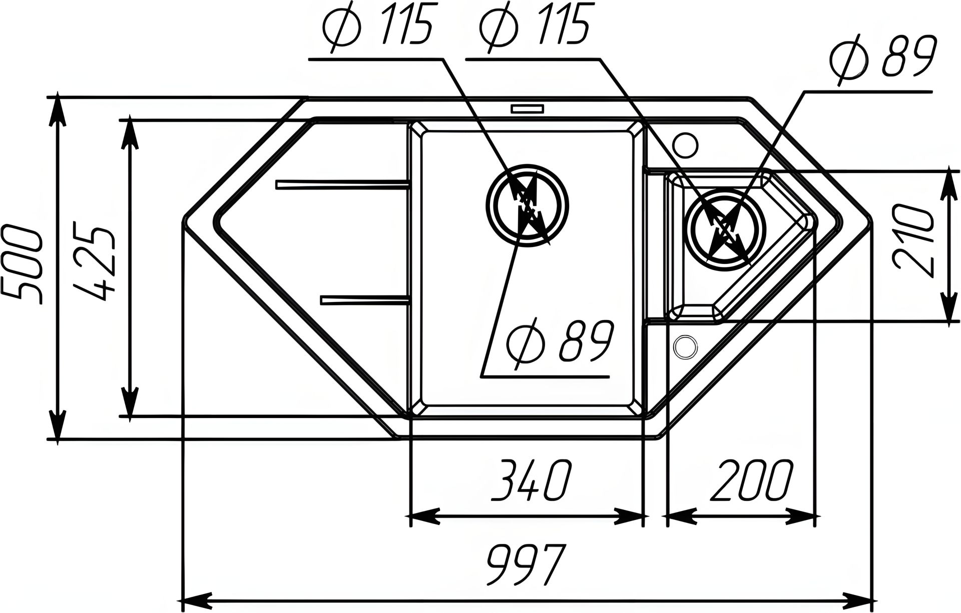 Гранітна мийка для кухні VALESO 9950 PANDORA матова Сірий мусон Гранітна мийка для кухні VALESO 9950 PANDORA матова Сірий мусон