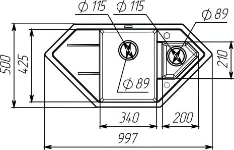 Гранитная мойка для кухни VALESO 9950 PANDORA матовая Серый муссон Гранитная мойка для кухни VALESO 9950 PANDORA матовая Серый муссон