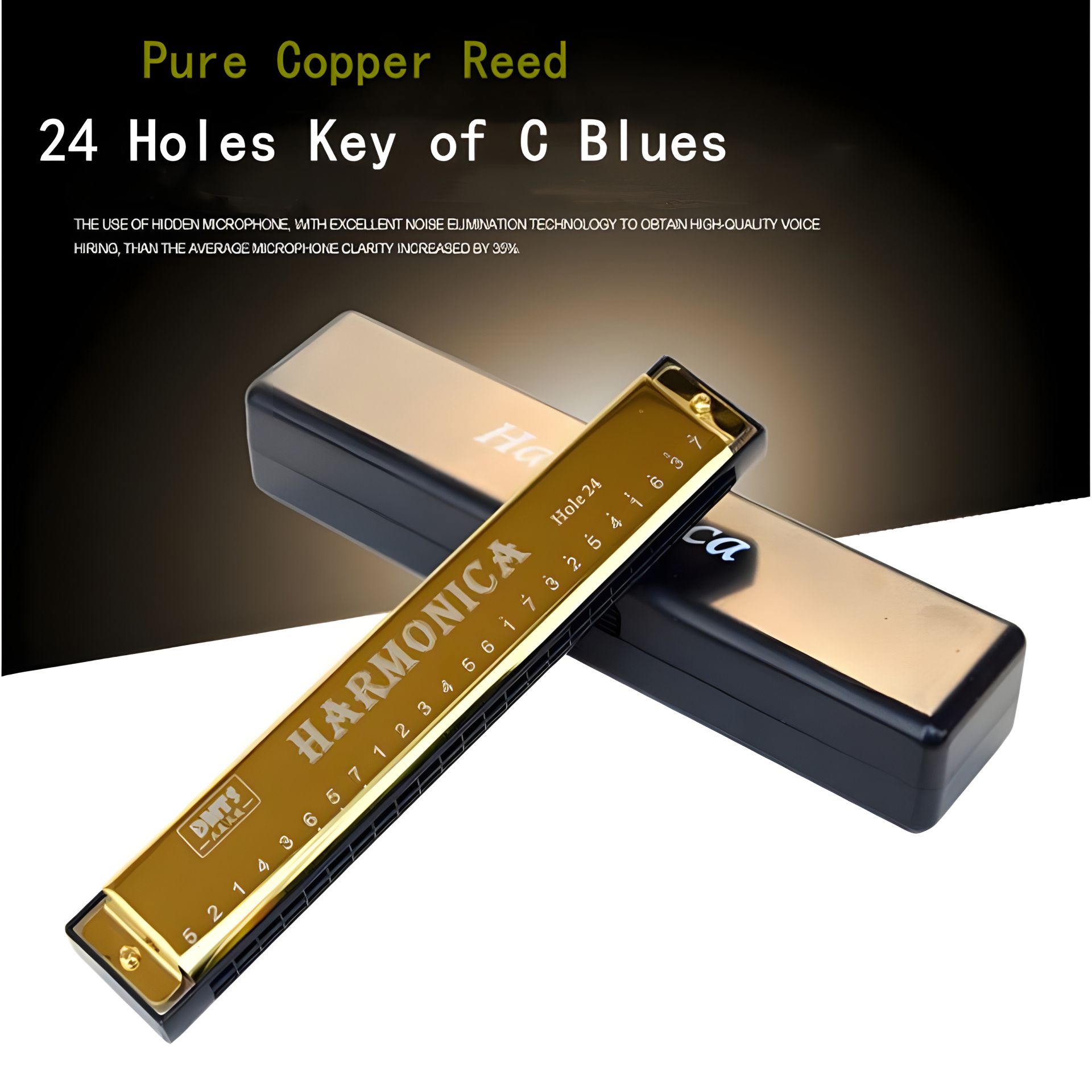 Гармонь губная на 24 отверстия, золотистая Гармонь губная на 24 отверстия, золотистая