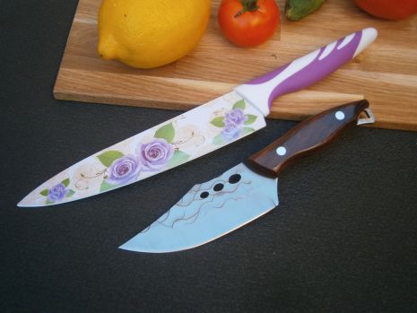 Ніж кухарський Sakuri Рremium Lux RT-6802 фултанг 22 см + Ніж кухонний Style 6818 металокераміка 31 см