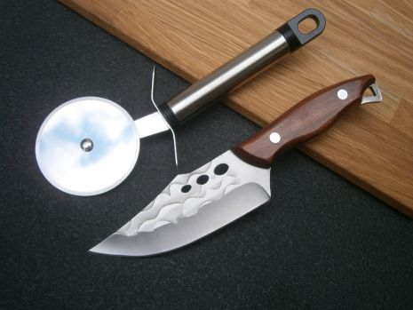 Ніж кухарський Sakuri Рremium Lux RT-6802 фултанг 22 см + Ніж кухонний для тіста та піцци 21 см
