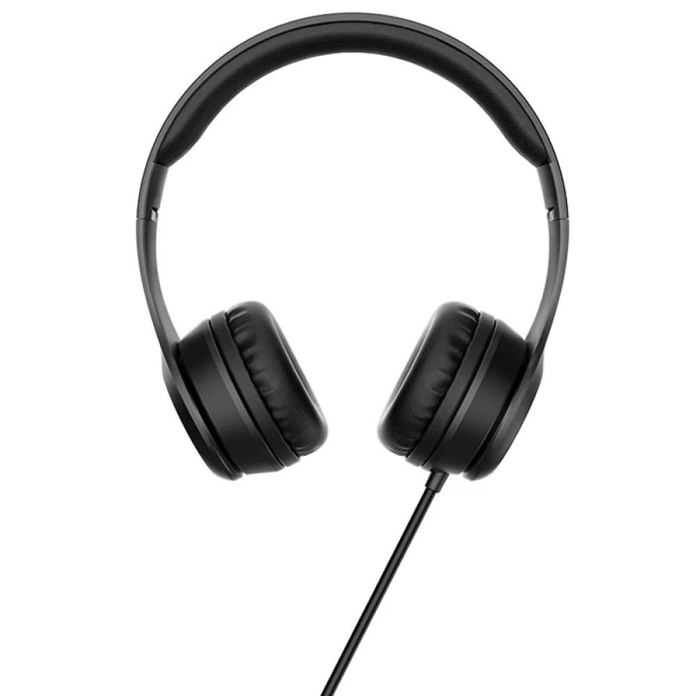 Дротові накладні навушники HOCO W21, 1.2 м with mic black Дротові накладні навушники HOCO W21, 1.2 м with mic black