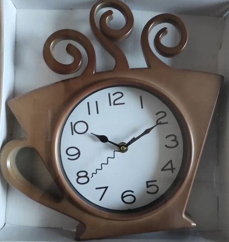 Настінний годинник для кухні "Чашка1-Br" Коричневий (30х28 см) Time