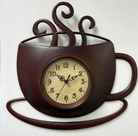Настінний годинник для кухні "Чашка2-Br" Коричневий (30х29 см) Time