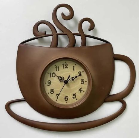 Настінний годинник для кухні "Чашка2-Wh" Коричневий (30х29 см) Time