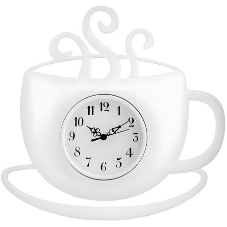Настінний годинник для кухні "Чашка2-Wh" Білий (30х29 см) Time