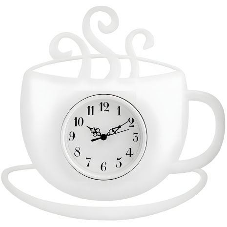 Настенные часы для кухни "Чашка2-Wh" Белая (30х29 см) Time