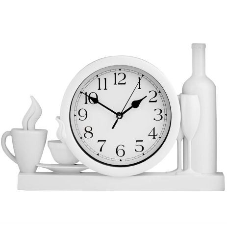 Настінний годинник для кухні "Чашка3-Br" Білий (40х26 см) Time