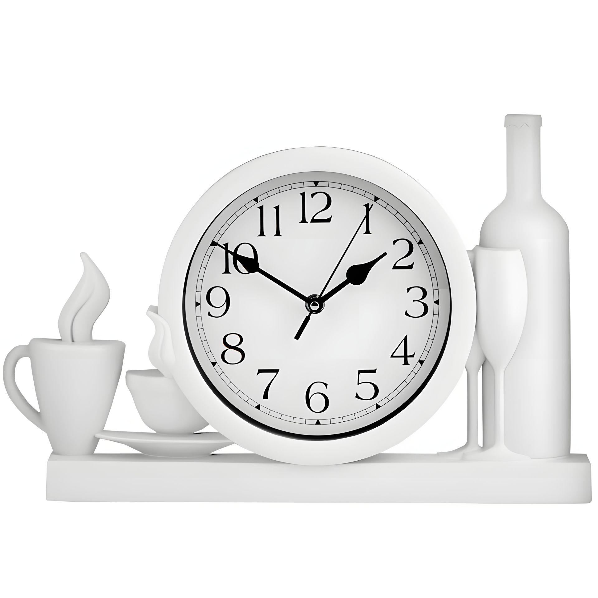 Настінний годинник для кухні "Чашка3-Br" Білий (40х26 см) Time Настінний годинник для кухні "Чашка3-Br" Білий (40х26 см) Time