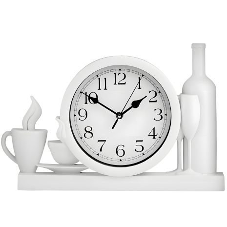 Настінний годинник для кухні "Чашка3-Br" Білий (40х26 см) Time