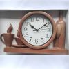 Настенные часы для кухни "Чашка3-Wh" Коричневая (40х26 см) Time