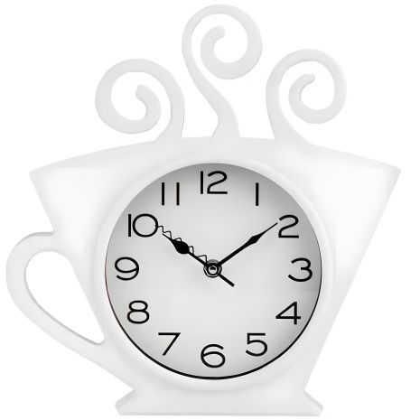 Білий настінний годинник для кухні "Чашка1-Br" (30х28 см) Time Білий настінний годинник для кухні "Чашка1-Br" (30х28 см) Time