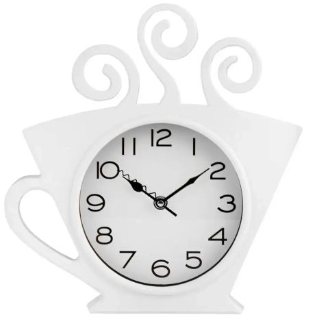 Настінний годинник для кухні "Чашка1-Br" Білий (30х28 см) Time