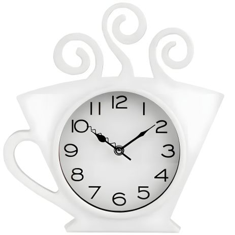 Білий настінний годинник для кухні "Чашка1-Br" (30х28 см) Time