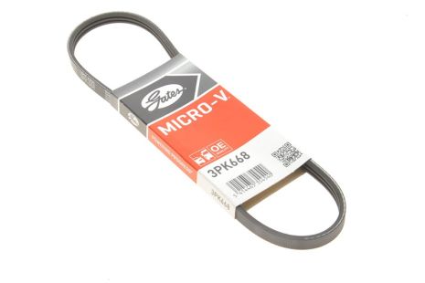 Ремінь генератора струмковий Matiz 0.8, GATES (3PK668) (96568068)