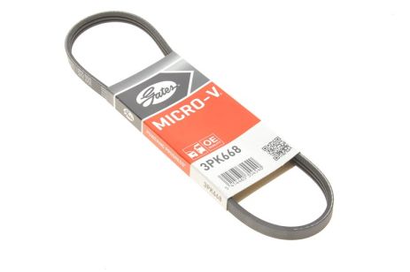 Ремень генератора ручейковый Matiz 0.8, GATES (3PK668) (96568068)