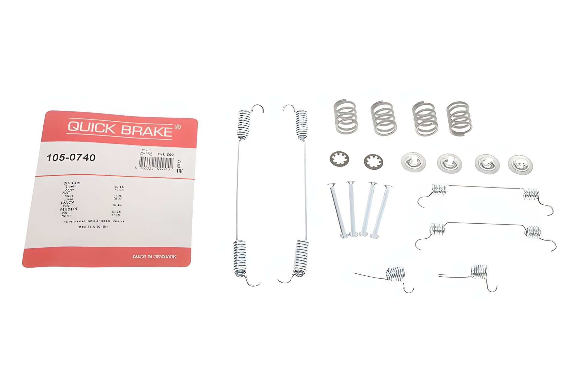 Набір пружинок гальмівних колодок 105-0740 QUICK BRAKE для Fiat Scudo 94- (255x60) (Bendix) Набір пружинок гальмівних колодок 105-0740 QUICK BRAKE для Fiat Scudo 94- (255x60) (Bendix)