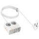 Подовжувач мережевий HOCO AC28 Descanso, 2-socket PD with telescopic Type-C cable desktop charger, 1USB, 2Type-C, 45W, 3A, 2500W, 2m, white