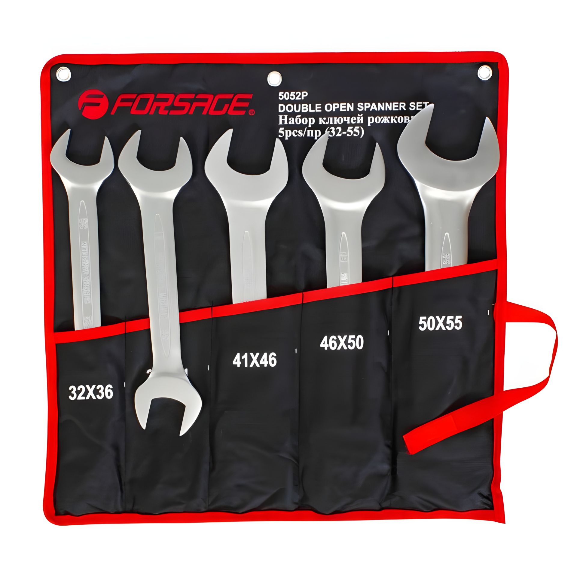 Набор комбинированных ключей, 5шт (32х36, 36х41, 41х46, 46х50, 50х55мм), на полотне FORSAGE F-5052P Набор комбинированных ключей, 5шт (32х36, 36х41, 41х46, 46х50, 50х55мм), на полотне FORSAGE F-5052P