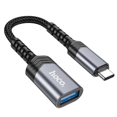 Мультиадаптер хаб Hoco UA24, Type-C на USB 3.0, сірий