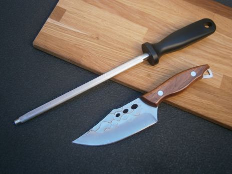 Ніж кухарський Sakuri Рremium Lux RT-6802 фултанг 22 см + Мусат для заточування та правки ножів Chef CKS-328