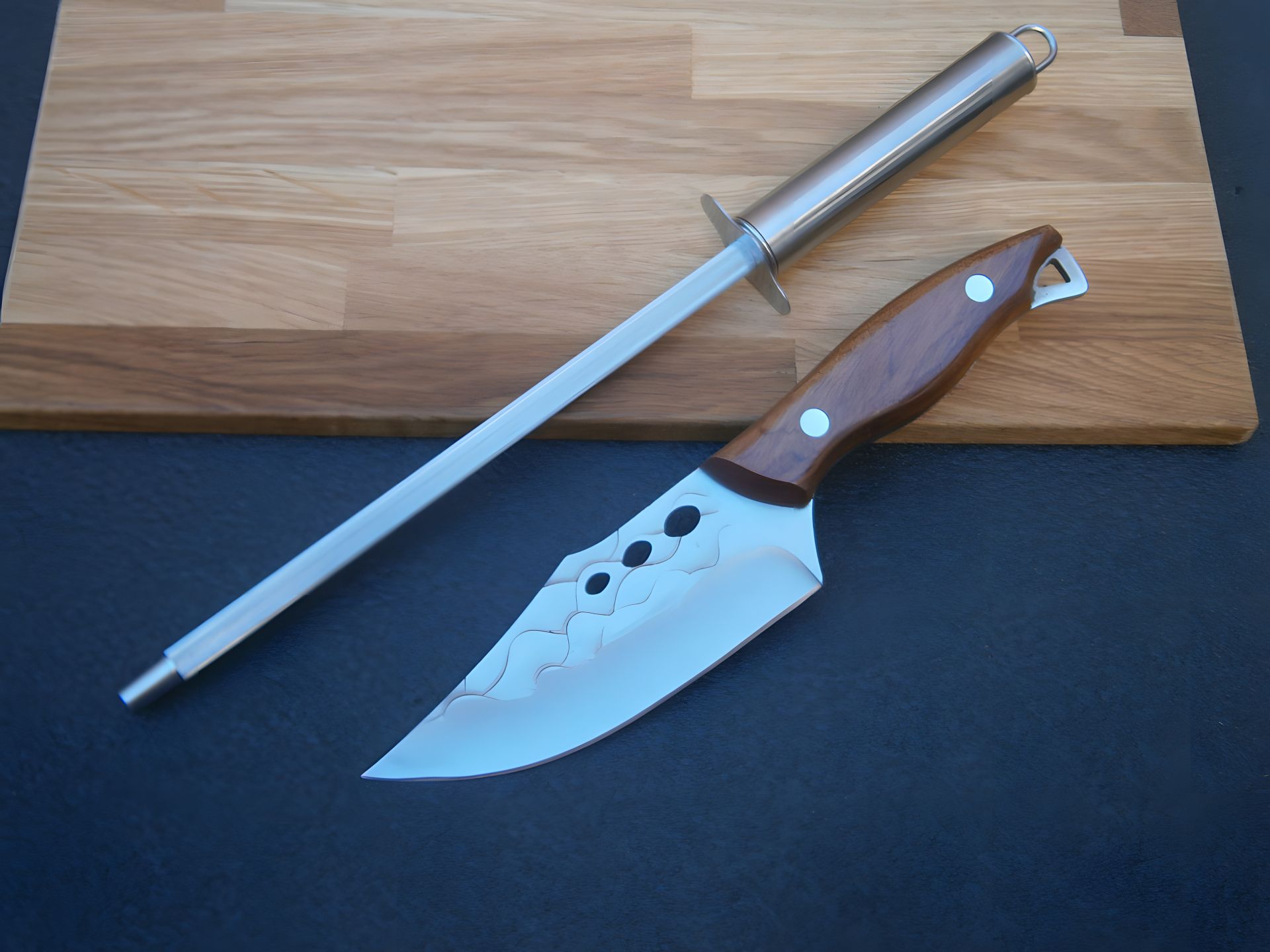 Ніж кухарський Sakuri Рremium Lux RT-6802 фултанг 22 см + Мусат для заточування та правки ножів Chef КТ-40 Ніж кухарський Sakuri Рremium Lux RT-6802 фултанг 22 см + Мусат для заточування та правки ножів Chef КТ-40