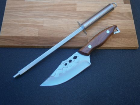 Ніж кухарський Sakuri Рremium Lux RT-6802 фултанг 22 см + Мусат для заточування та правки ножів Chef КТ-40