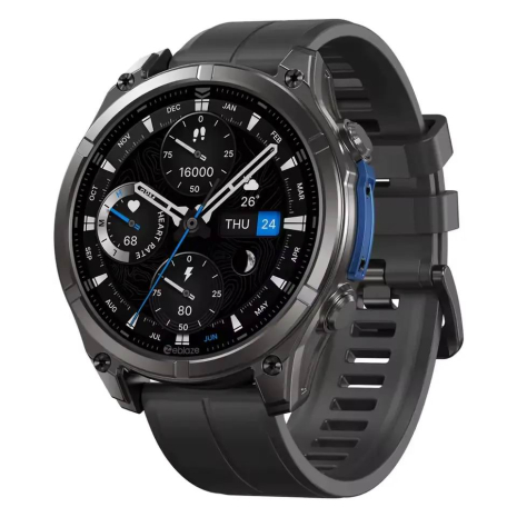 Смарт-годинник Zeblaze Vibe 8 SAPPHIRE, 5 ATM, Ліхтарик, Сталь 316L, Єкран 1,43" HD AMOLED Чорний