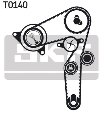 Водяной насос + комплект ГРМ LANCIA LYBRA, FIAT IDEA, ALFA ROMEO, SKF (VKMC02179)