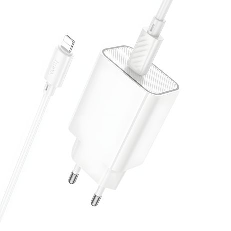 Зарядное устройство Hoco C143A Type-C PD белое + кабель Type-C to Lightning
