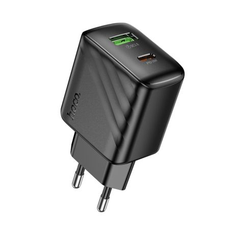 Сетевое зарядное устройство Hoco CS25A USB/ Type-C QC PD black