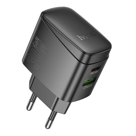 Сетевое Зарядное Устройство Hoco CS61A 1USB/1USB-C PD/QC 30W Черный