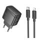 Сетевое Зарядное Устройство Hoco CS61A 1USB/1USB-C PD/QC 30W+Type-C to Lightning Черный