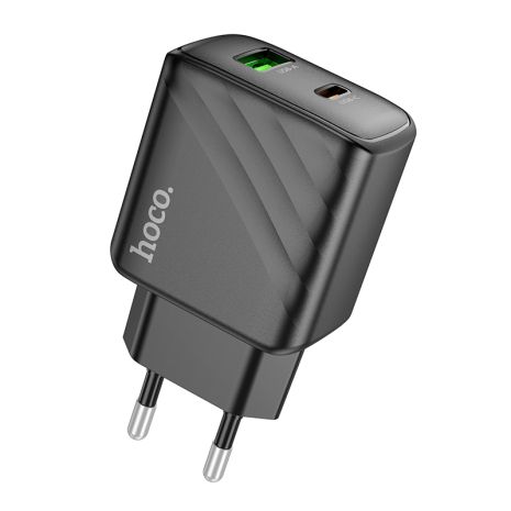 Сетевое Зарядное Устройство Hoco CS23A 1USB/1USB-C PD/QC 30W Черный