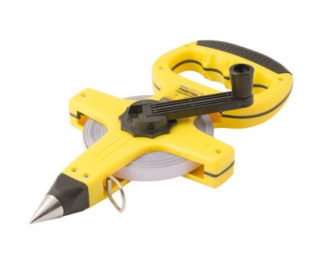 Рулетка геодезическая 30 м х 13 мм стальное полотно MASTERTOOL 67-3013