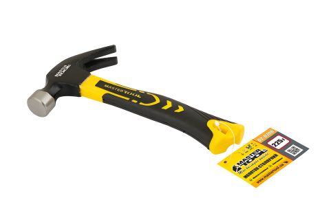 Столярний молоток 225 г фібергласова рукоятка 160 мм HRC 50 MASTERTOOL 02-0706 Столярний молоток 225 г фібергласова рукоятка 160 мм HRC 50 MASTERTOOL 02-0706