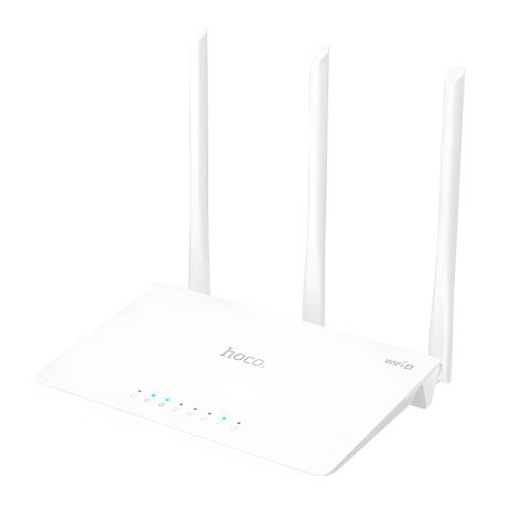 WiFi маршрутизатор HOCO HI30, WiFi4, 2.4G, 5dBi, 5V, 1A, білий