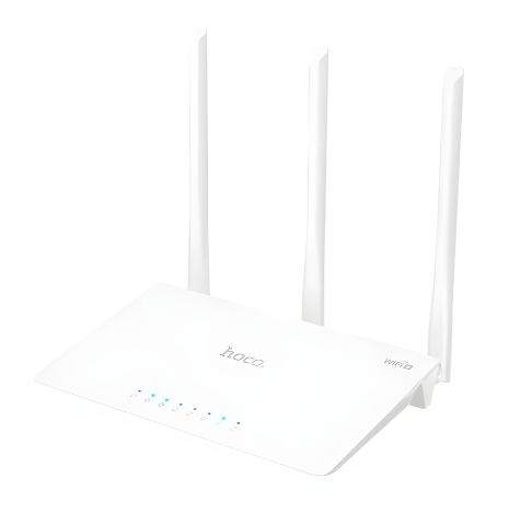 WiFi маршрутизатор HOCO HI30, WiFi4, 2.4G, 5dBi, 5V, 1A, білий WiFi маршрутизатор HOCO HI30, WiFi4, 2.4G, 5dBi, 5V, 1A, білий
