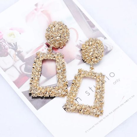 Сережки трапеція квадратні у вигляді трапеції прямокутника золотий колір