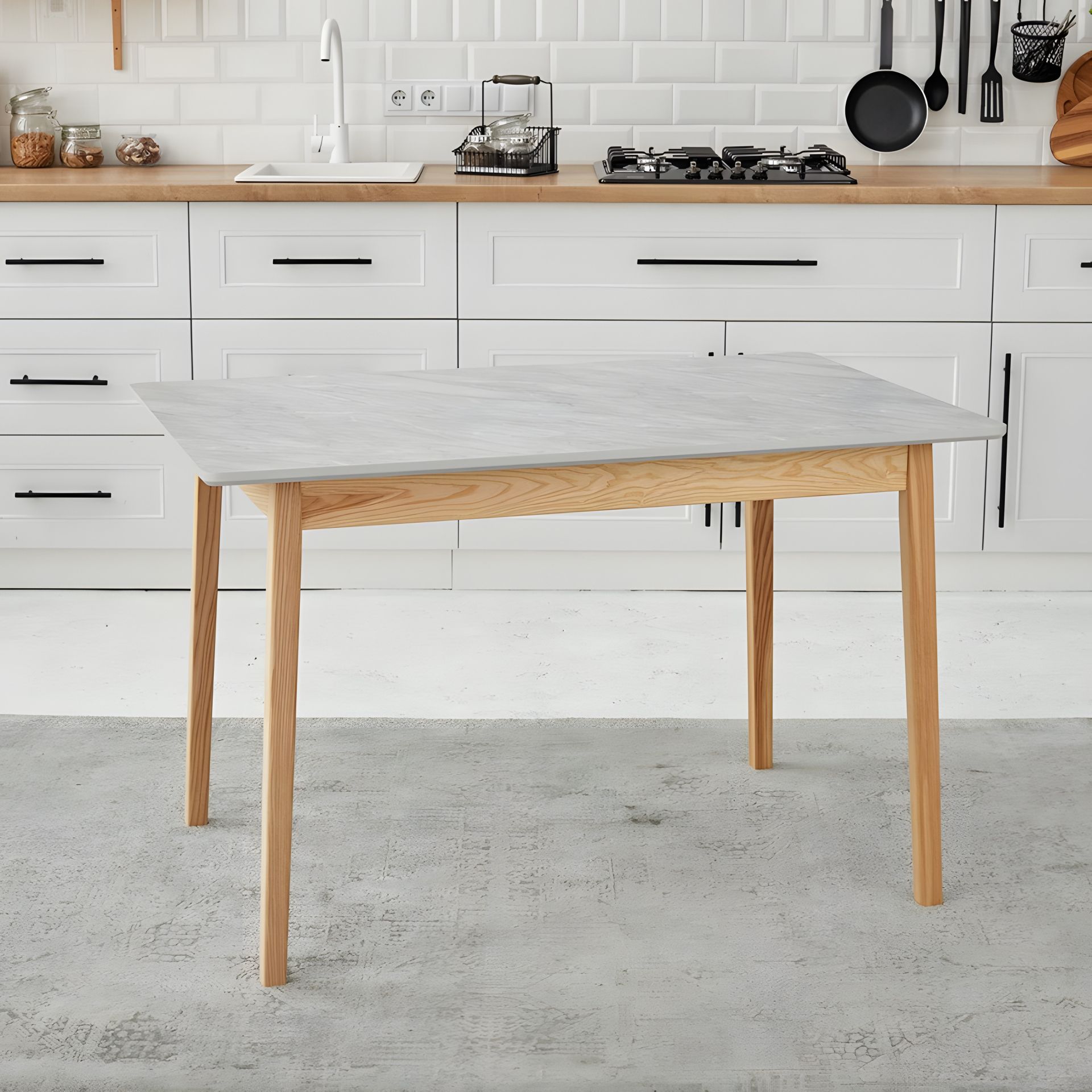 Кухонный стіл прямокутної форми Onto Антоніо 120 Мармур сірий Кухонный стіл прямокутної форми Onto Антоніо 120 Мармур сірий