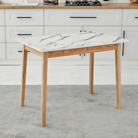 Кухонный прямокутный стіл Onto Антоніо 100, білий Мармур
