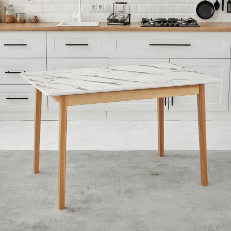 Прямокутний стіл кухонний Onto Антоніо білий Мармур 120 Прямокутний стіл кухонний Onto Антоніо білий Мармур 120