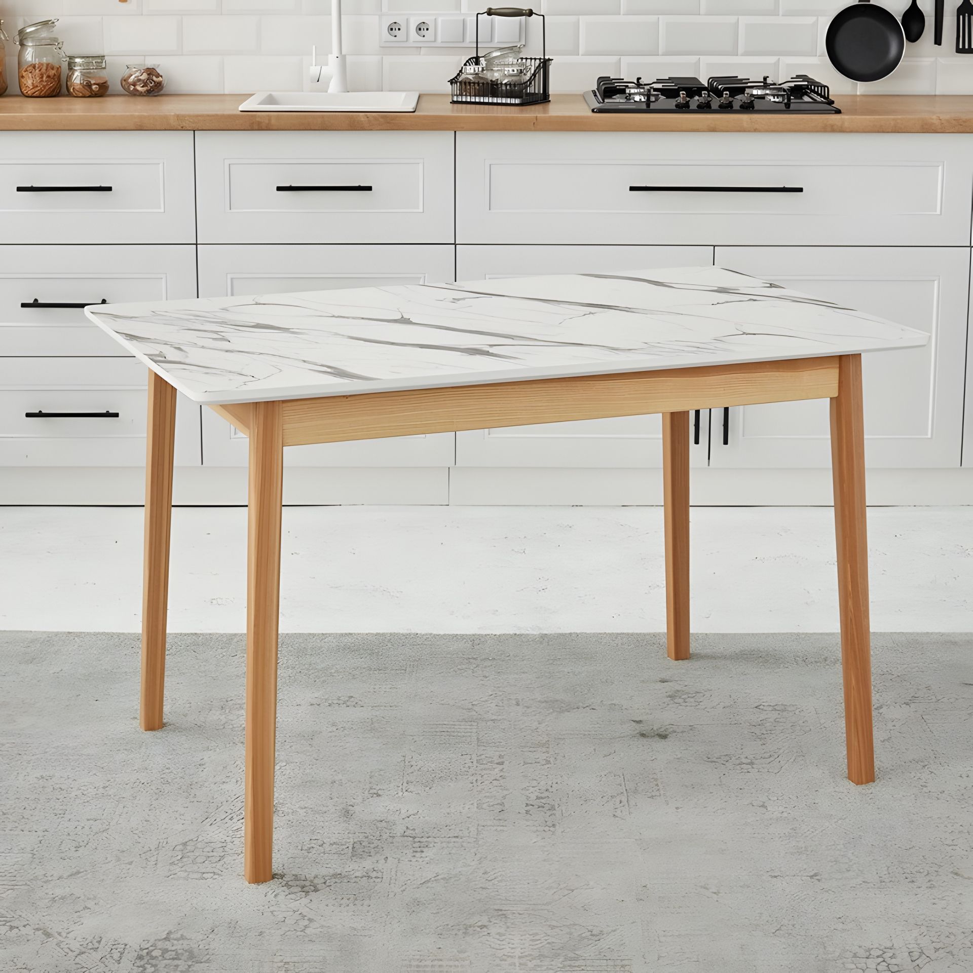 Белый кухонный стіл Onto Антоніо 120 Мармур Белый кухонный стіл Onto Антоніо 120 Мармур