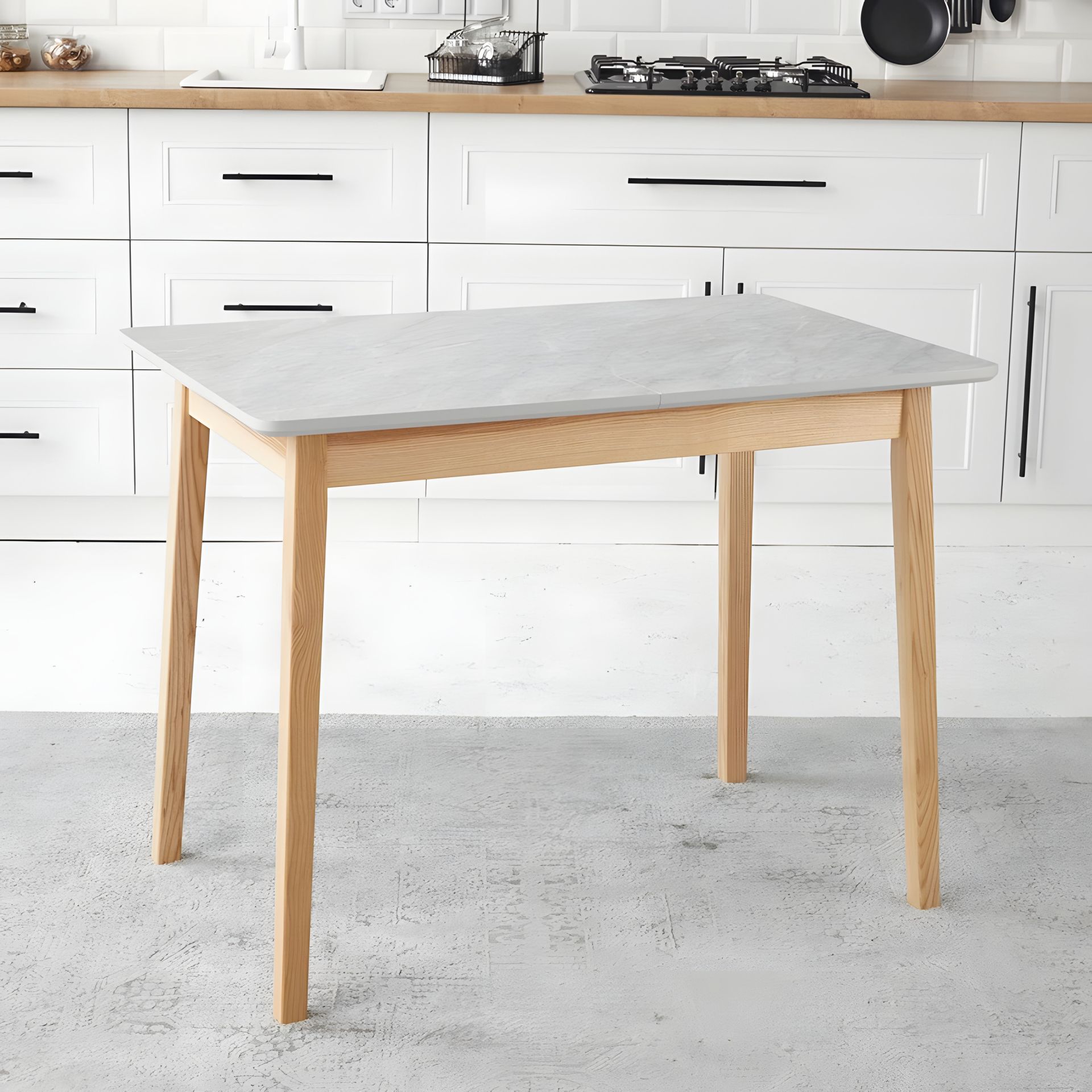 Стіл кухонний обідній розкладний Onto Леонардо 100 сірий Мармур Стіл кухонний обідній розкладний Onto Леонардо 100 сірий Мармур