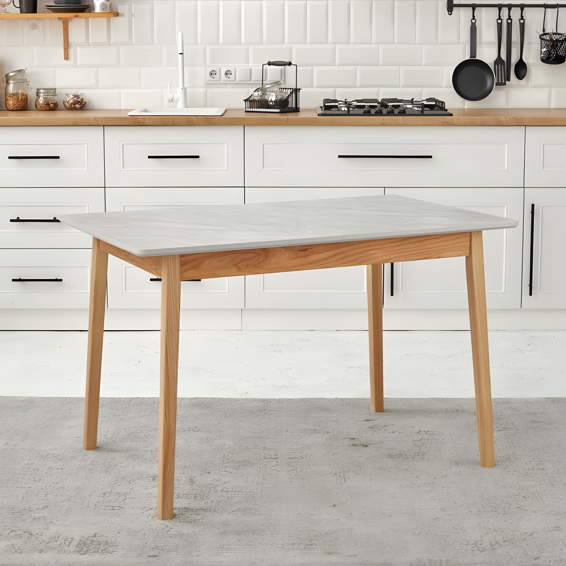 Обідній кухонний стіл розкладний Onto Леонардо 120 Мармур сірий Обідній кухонний стіл розкладний Onto Леонардо 120 Мармур сірий