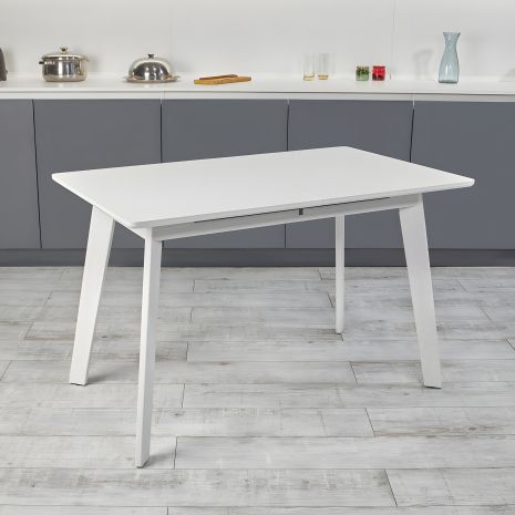 Стіл кухонний обідній розкладний Onto Алонзо 120 Преміум Білий елегантний