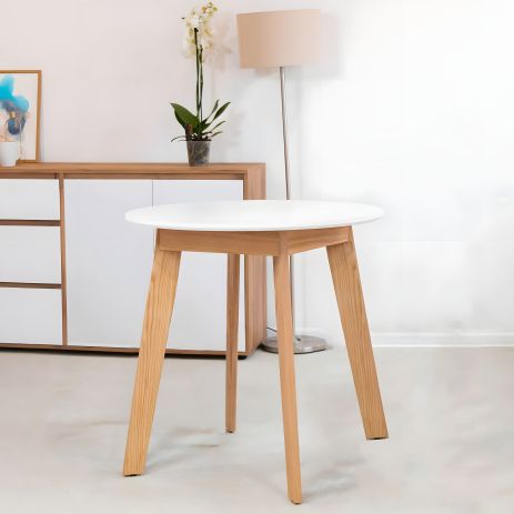 Обідній круглий стіл кухонний Onto Густаво 75 Білий