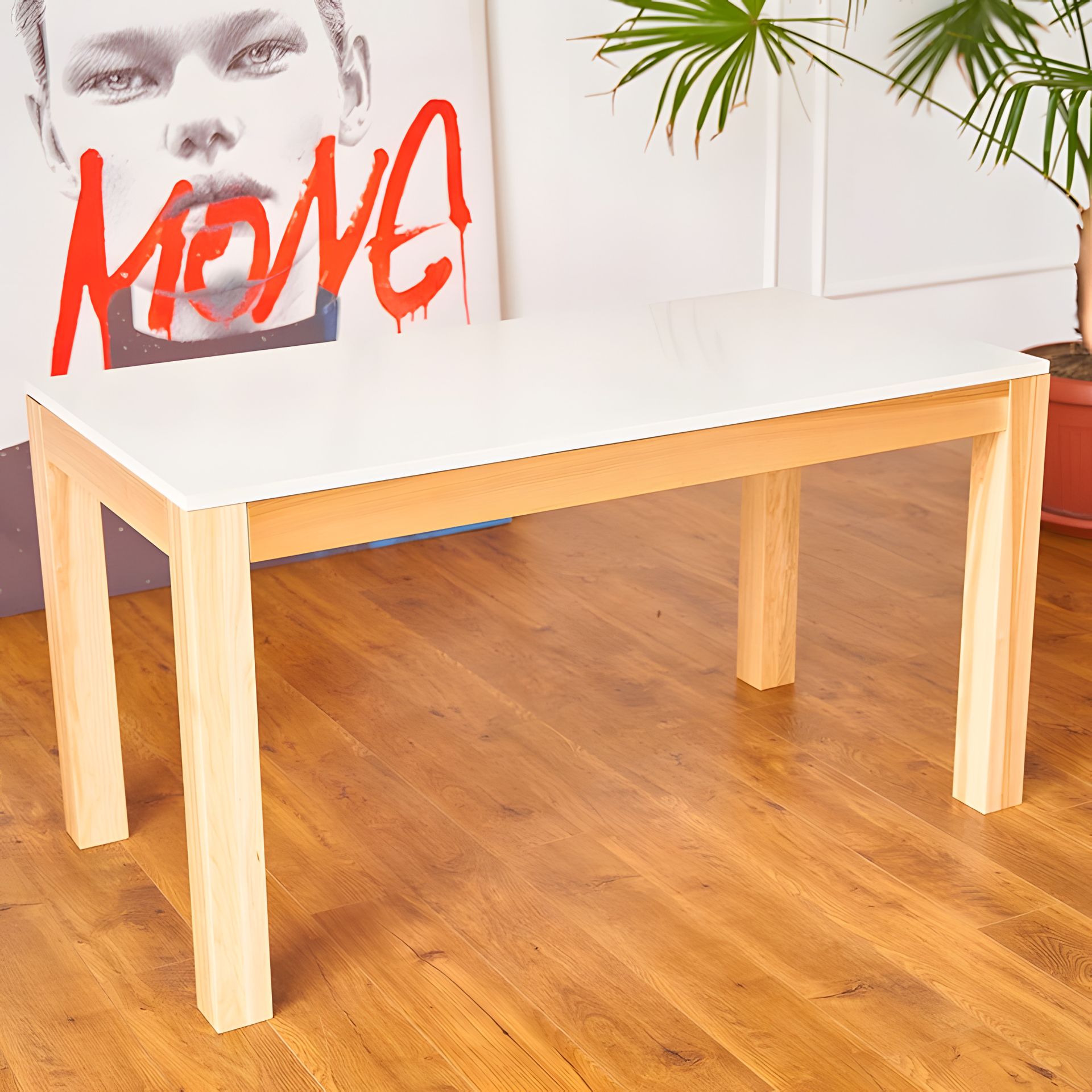 Прямокутний кварцовий стіл Onto Бернардо Білий обідній Прямокутний кварцовий стіл Onto Бернардо Білий обідній