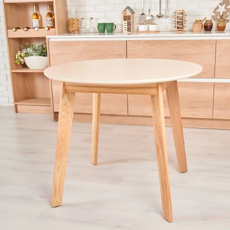 Кухонний круглий стіл Onto Густаво 90 Бежевий